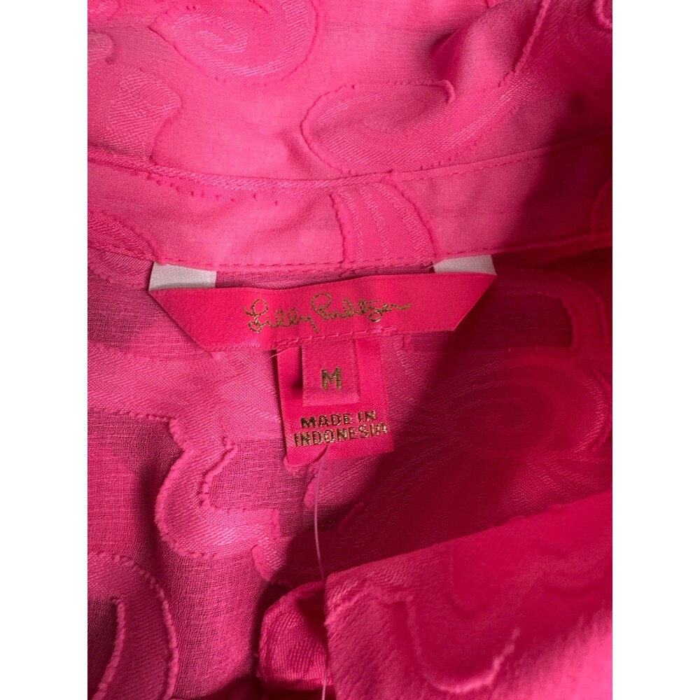 Lilly Pulitzer Natalie Shirtdress Beach Swim Cover Up Neon Pink NWT - Picture 3 of 8